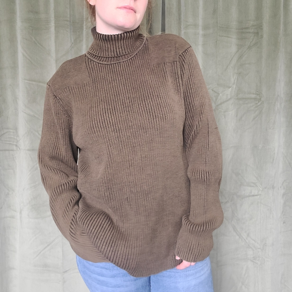 Vintage Gorp Western Grunge Outdoors Motoboho Oversized Green Turtleneck Sweater